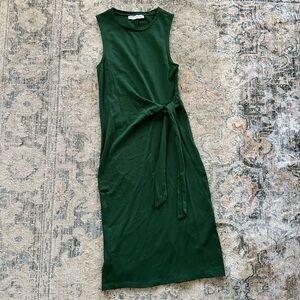 Mango cotton green dress size XXS like new
